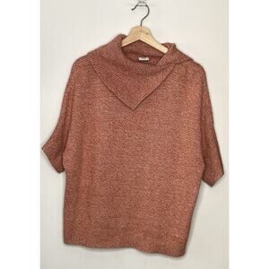 Cabi Women's Orange Dolman Short Sleeve Cowl Neck Pullover Sweater - Size Small